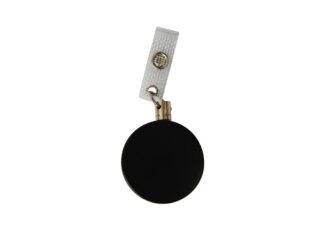 Metal clip with retractable wire for badges
