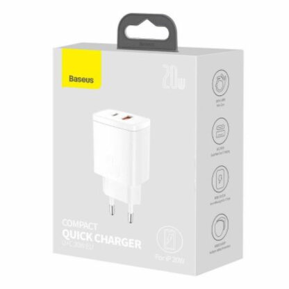 Baseus Compact Charger, QC 20W, white - Image 4