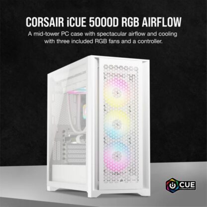 Corsair iCUE 5000D RGB AIRFLOW MID TOWER White - Image 4