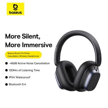 Baseus Bowie H1s BT 5.4 Headphones, Black - Image 5