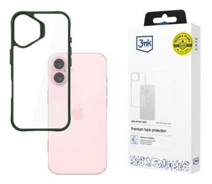 Protective cover 3mk Satin Armor Case+ for iPhone 16, Green - Image 2