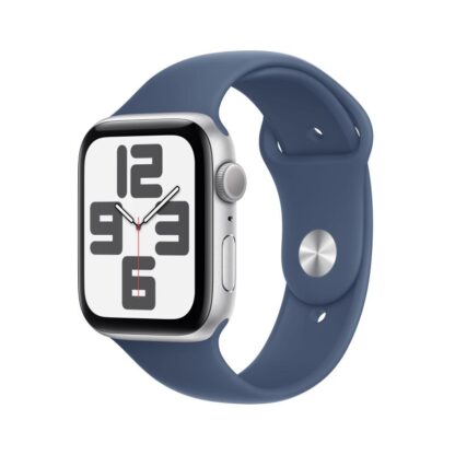 Apple Watch SE GPS 44mm Silver Aluminium Case with Denim Sport Band - S/M - Image 3