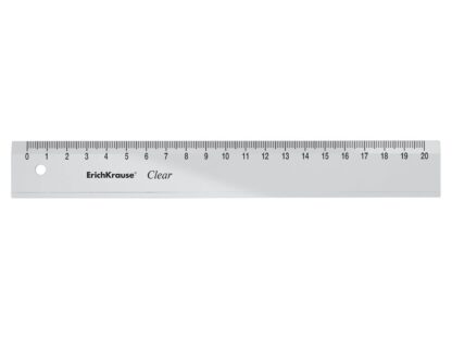 Plastic ruler 20 cm Clear, in polybag EK