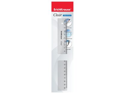Plastic ruler 20 cm Clear, in polybag EK - Image 2