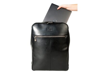 Exactive leather Backpack for Laptop blk - Image 2