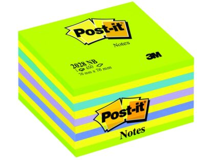 Sticky cube Post it neon 76x76mm 450sheets 3M