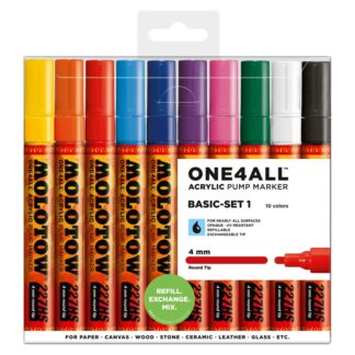 Acrylic marker One4All 227HS Wallet Basic-Set 1 6 pcs.