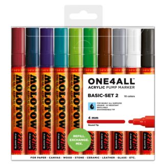 Acrylic marker One4All 227HS Wallet Basic-Set 2 6 pcs.