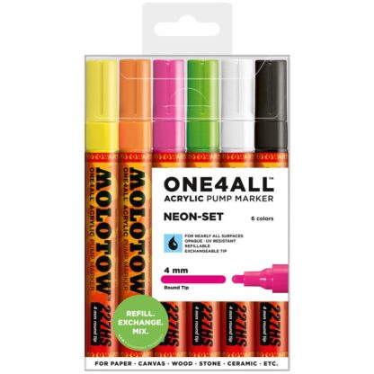 Acrylic marker One4All 227HS 4 mm Wallet Neon-Set 6 pcs.