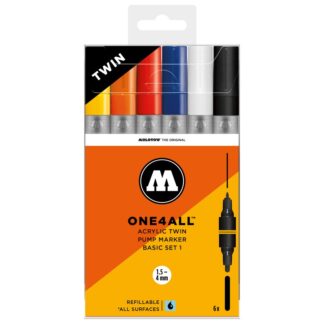 Acrylic marker One4All Acrylic Twin Wallet Basic-Set 1, 6 pieces