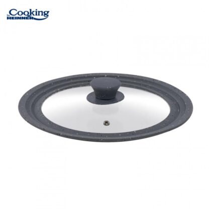 GLASS LID WITH ADJUSTABLE SILICONE EDGE ON 3 SIZES, 28/30/32 CM