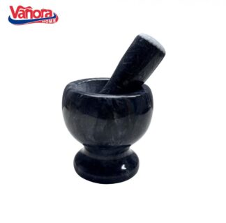 MORTAR WITH MARBLE PISTIL, DIA 9.5 CM, BLACK