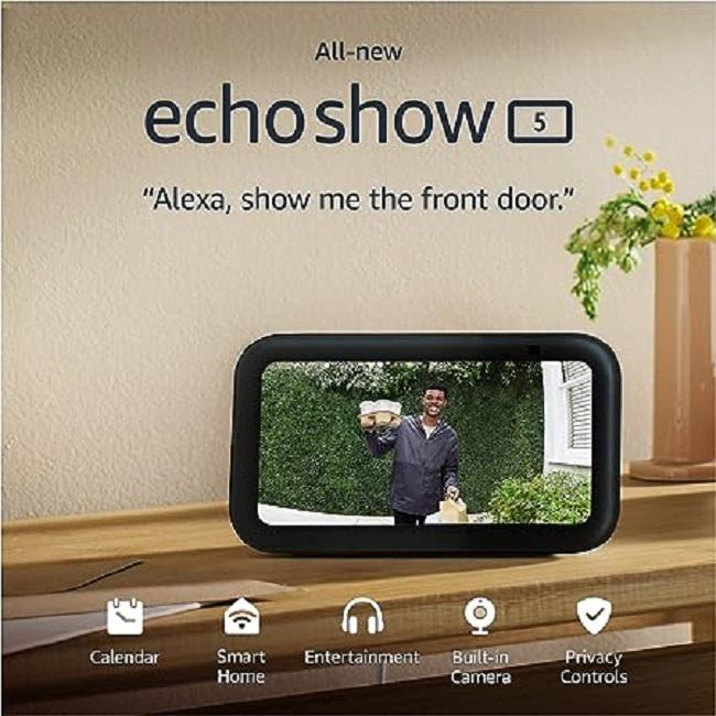 ECHO SHOW 5 3RD GENERATION CHARCOAL , NEW IN BOX 840080505848