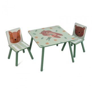 Set of 2 chairs + desk Green Forest