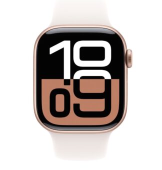 Apple Watch Series 10 GPS + Cellular 42mm Rose Gold Aluminium Case with Light Blush Sport Band - S/M
