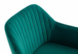 Set of 2 velvet-green armchair type chairs