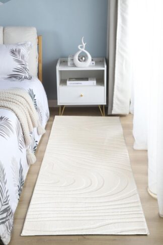 Carpet, embossed pattern, Wave, 80x150 Cream