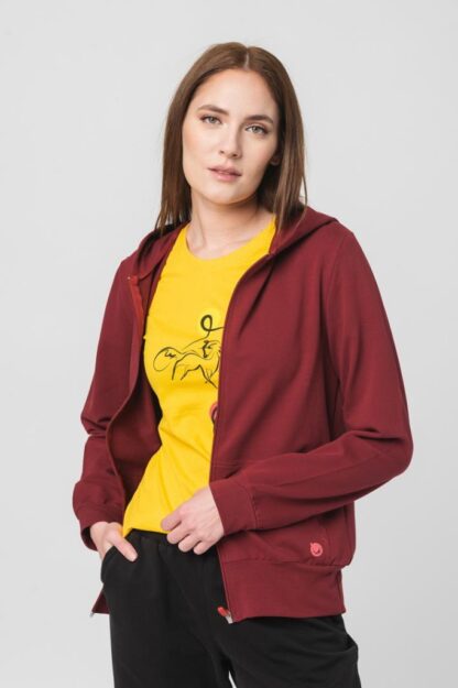 HANORAC COTON CASUAL FEMEI BURGUNDY-XS - Image 2
