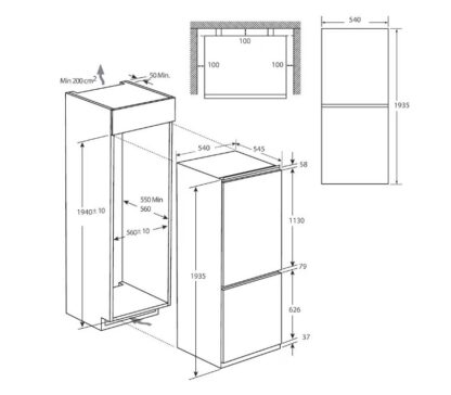 Built-in Refrigerator CANDY CBL5519EVW - Image 3