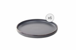 Set of 6 dessert plates, ceramic 20 CM, CALYPSO