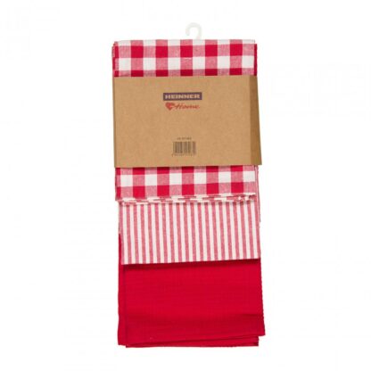 Set of 3 red kitchen towels