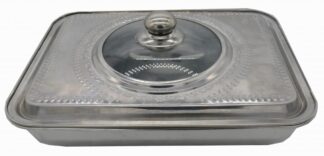 OVEN TRAY WITH LID, STAINLESS STEEL, 35x26x7 CM