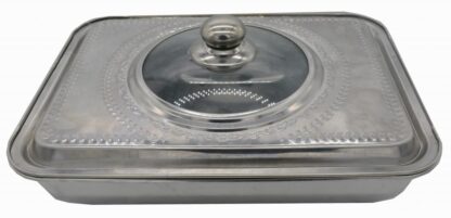 OVEN TRAY WITH LID, STAINLESS STEEL, 35x26x7 CM