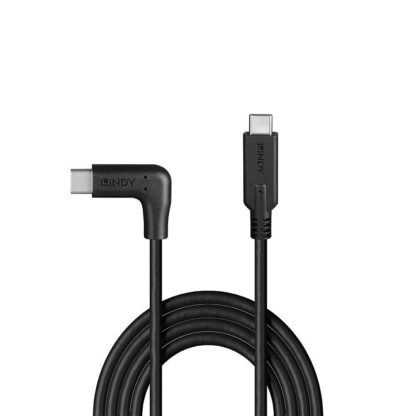 Lindy USB C cable, 90°, 10Gbps, 1m black - Image 2
