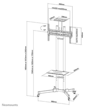 Neomounts Screen TV Floor Stand Mobile 32"-70" - Image 5