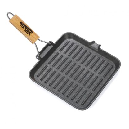 GRILL PAN, FOUNTAIN, WOOD HANDLE, REMOVABLE, 23X2CM
