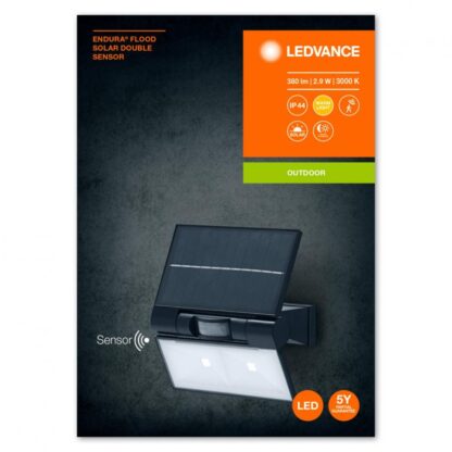 ENDURA FLOOD SOLAR DOUBLE SEN DG LEDV