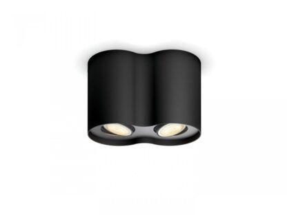 Pillar Hue plate/spiral black 2x5W 230V