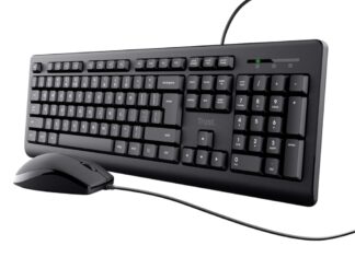 Wired keyboard + mouse kit, black