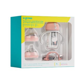 3 in 1 mug 260 ml, pink, U-Grow