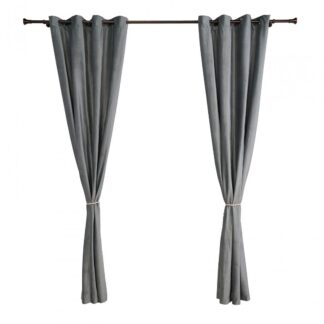 Set of 2 velvet curtains 140x270 cm - Gray
