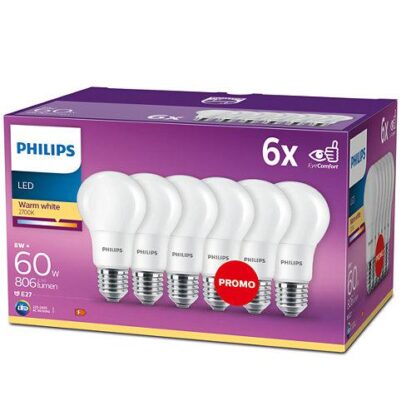 SET 6 LIGHT BULBS PHILIPS E27 8718696586310