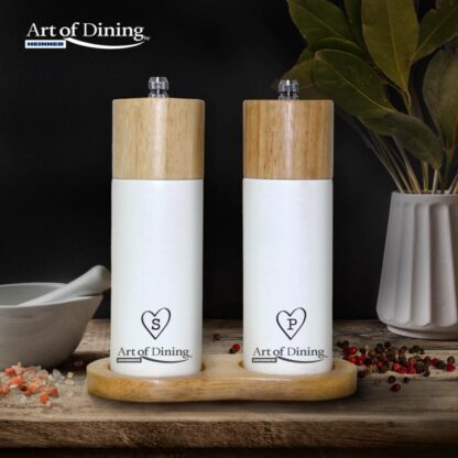 SET OF 2 MODERN SALT & PEPPER GRINDERS, 16 CM + BASE - Image 2