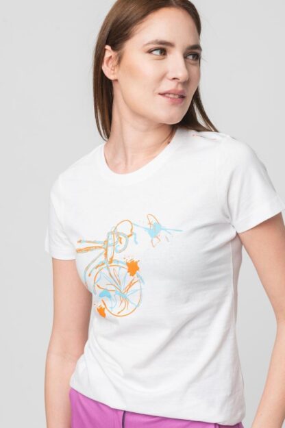 Casual T-Shirt F Bicycle Color White-M - Image 4