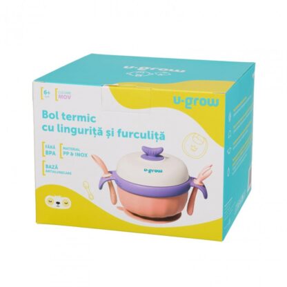 Thermal bowl with non-slip base, purple - Image 6