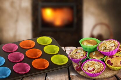 TRAY 12 MUFFINS + SILICON FORM 35X26.5X3CM - Image 2