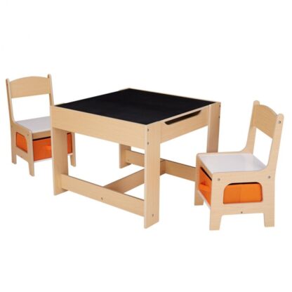 Table and 2 chairs set, natural wood, U-Grow - Image 3