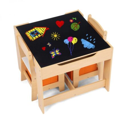 Table and 2 chairs set, natural wood, U-Grow - Image 7