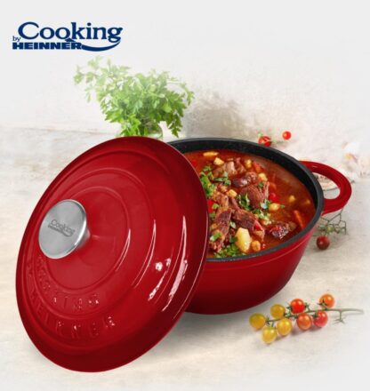 ENAMEL CAST IRON SEMI-PAN+LID 24x11.5CM,4L, RED LINE - Image 4