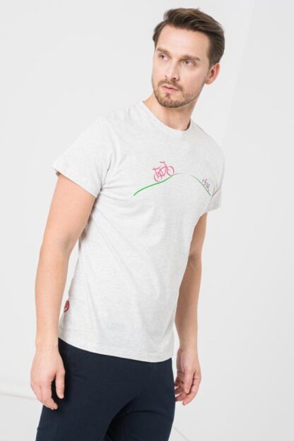 Casual T-shirt Bicycle Family Men Light Gray-Xl - Image 5
