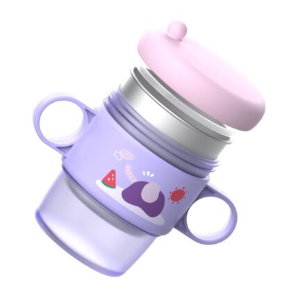 Thermos mug with handles, purple, U-Grow - Image 3