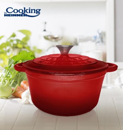 ENAMEL CAST IRON PAN+LID 22X9.5CM,2.9L, RED LINE - Image 3