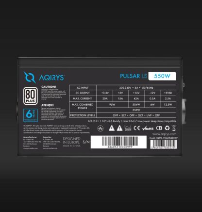 PSU Aqirys Pulsar LS 550W 80+ - Image 7