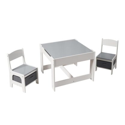 Table and 2 chairs set, white MDF, U-Grow - Image 2