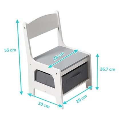 Table and 2 chairs set, white MDF, U-Grow - Image 3