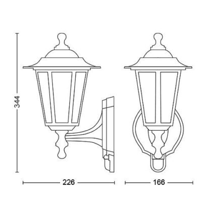 PEKING wall lantern black 1x60W 230V - Image 2